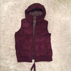 Lululemon reversible down hooded vest, size 12